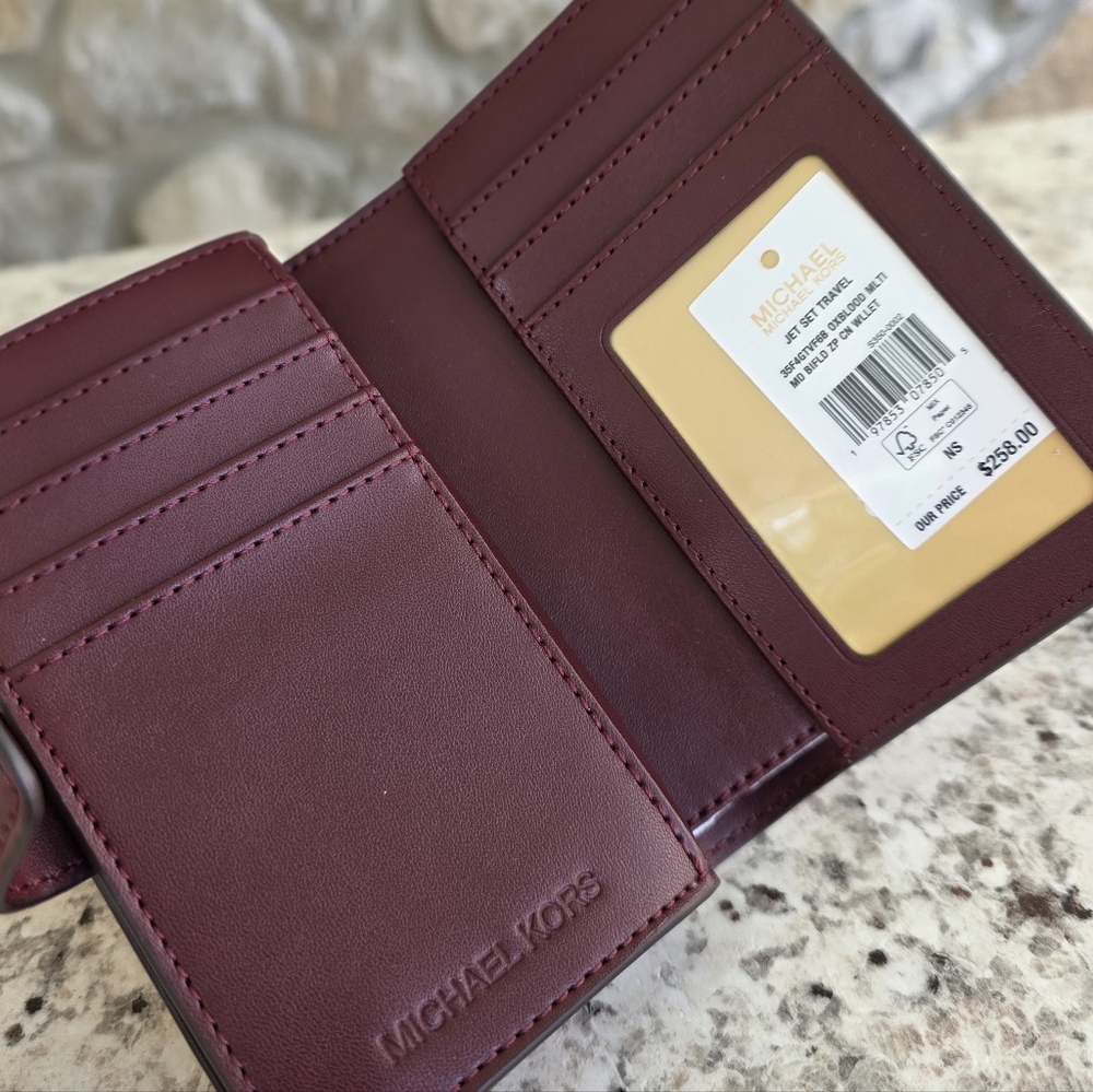 Michael Kors Jet Set Color-Block Medium Wallet - Picture 3 of 6